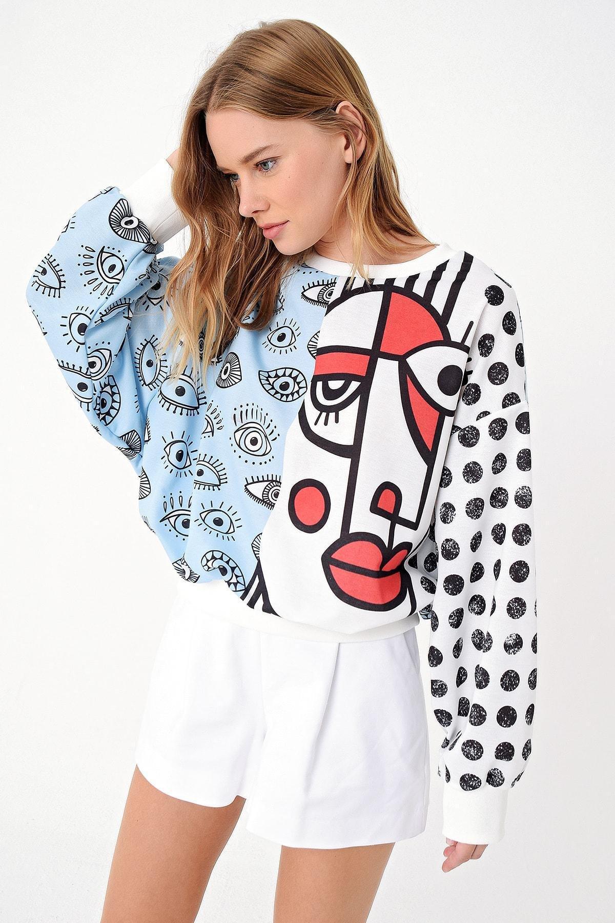 Blue Digital Printed Sweatshirt, , large image number 0