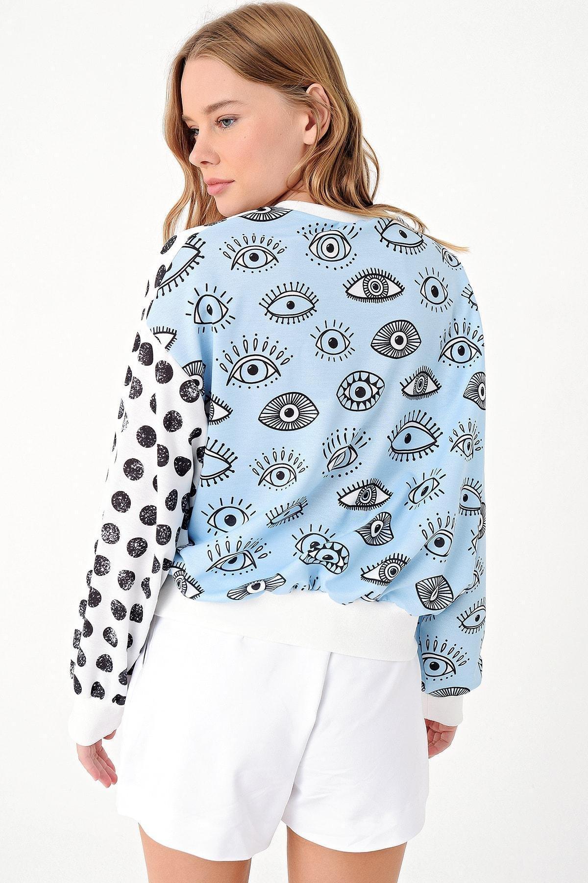Blue Digital Printed Sweatshirt, , large image number 3