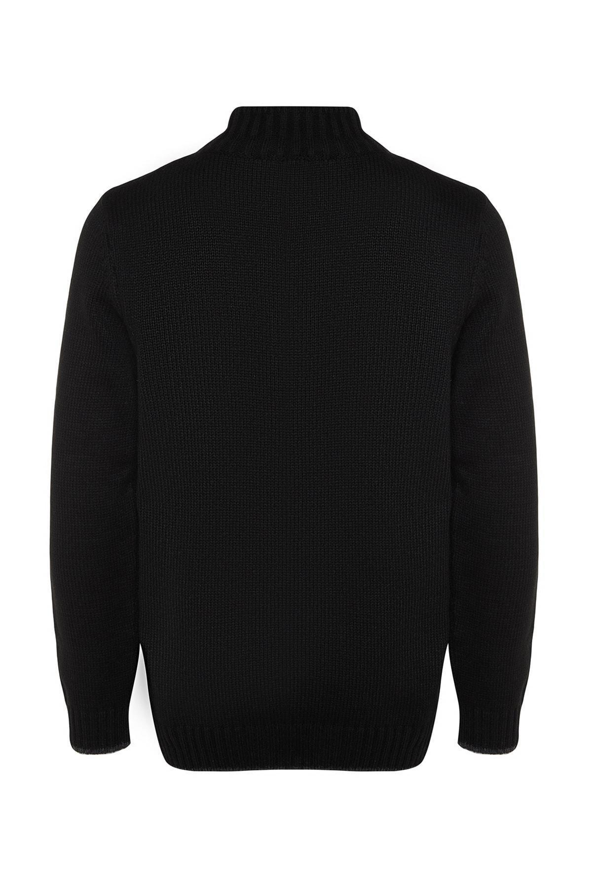 Black High Neck Cardigan, , large image number 3