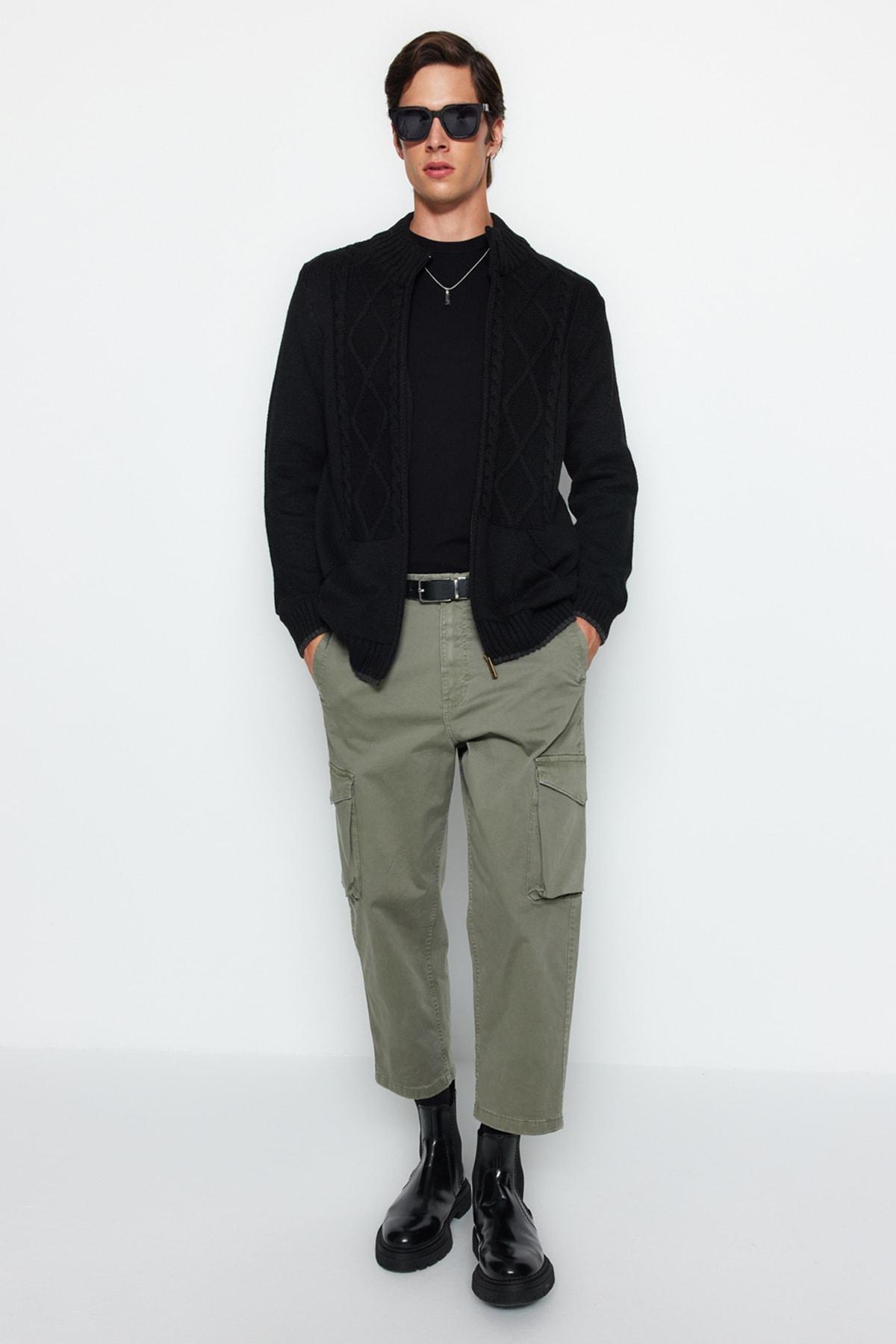 Black High Neck Cardigan, , large image number 5