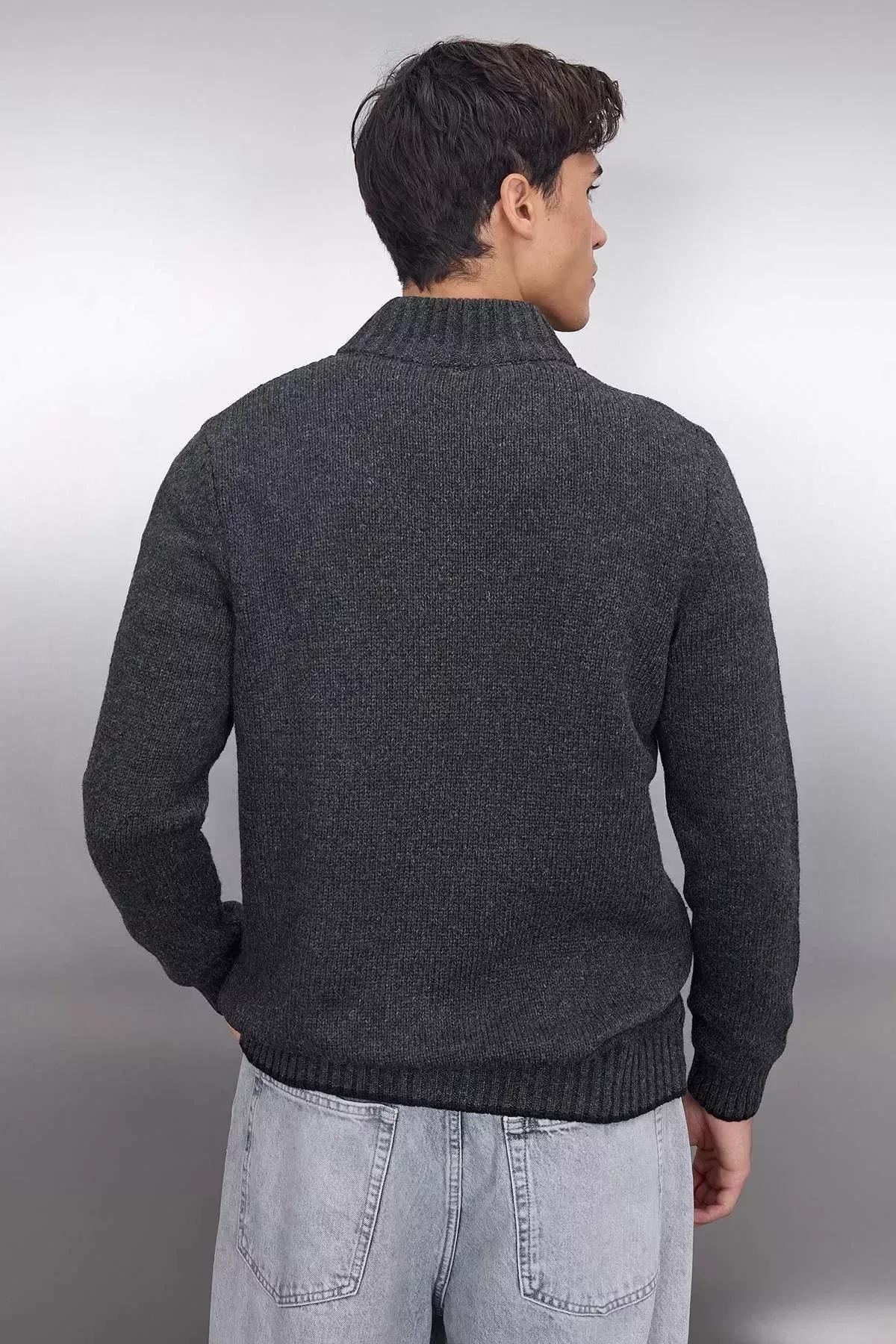 Gray Pattern Cardigan, , large image number 6