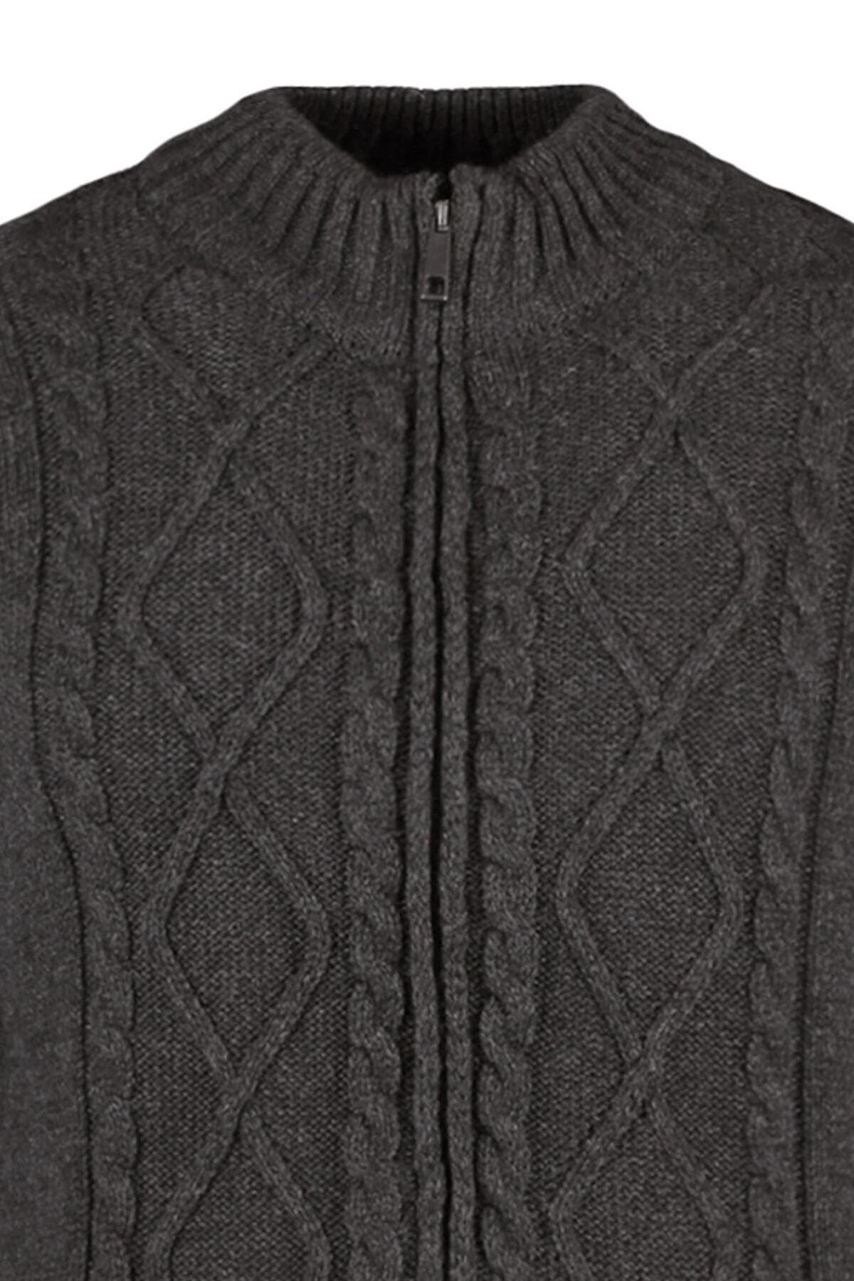 Gray Pattern Cardigan, , large image number 9