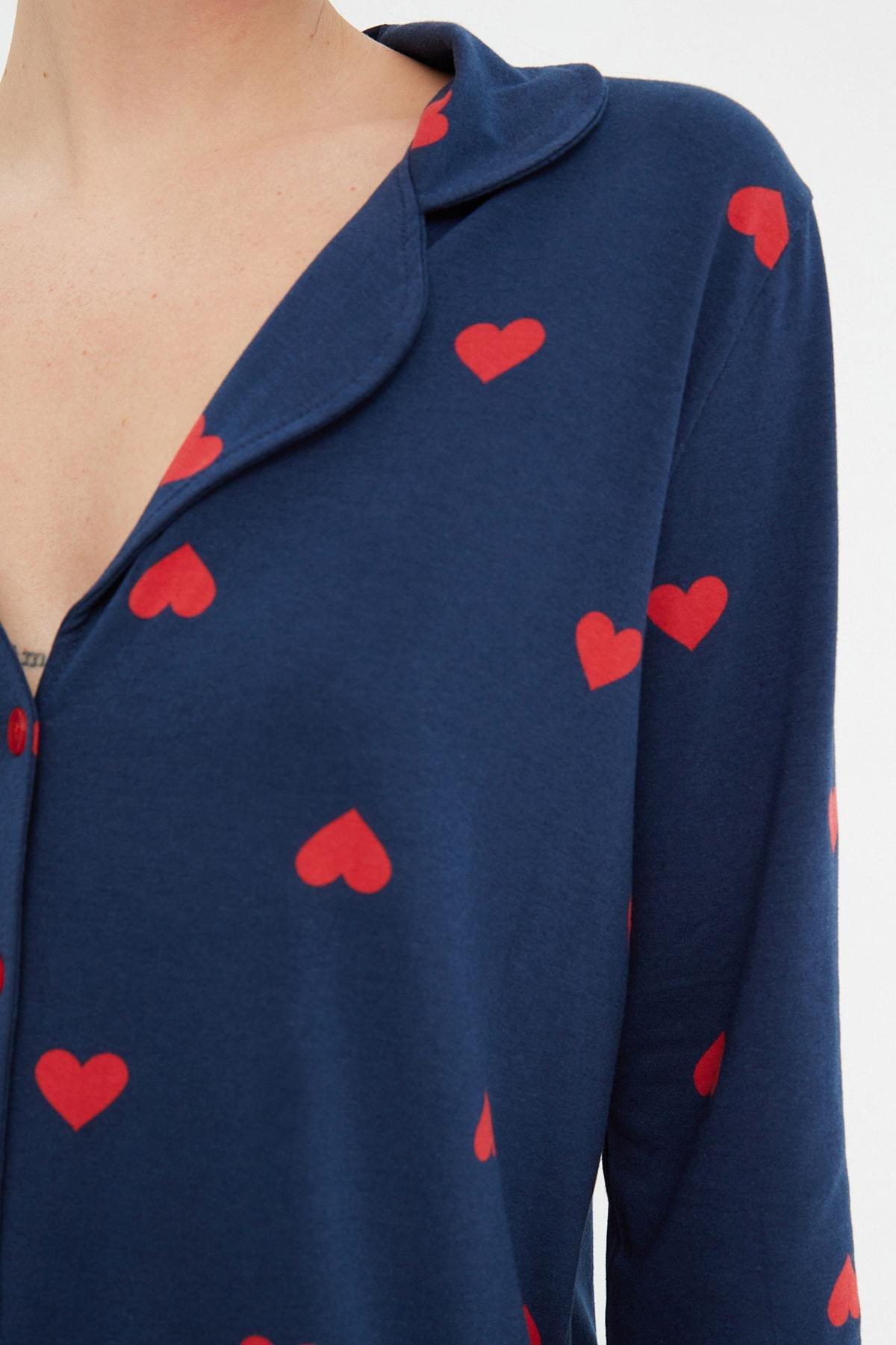 Blue Heart Pajama Set, Dark blue, large image number 4