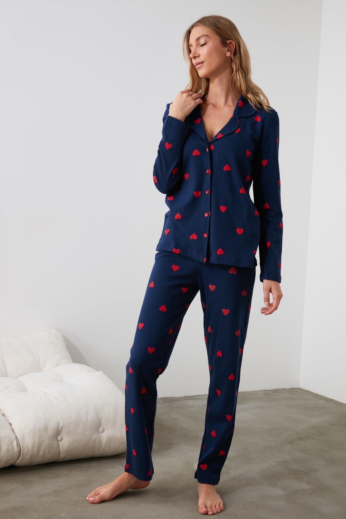 Blue Heart Pajama Set, Dark blue, large image number 8