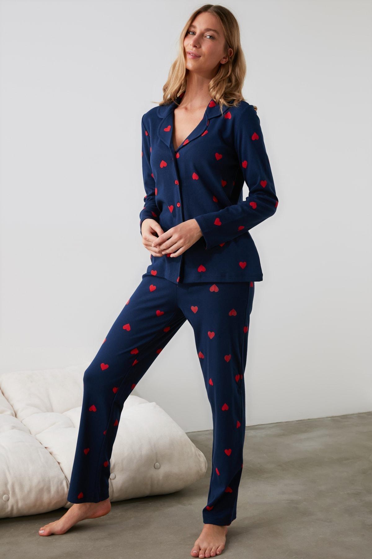 Blue Heart Pajama Set, Dark blue, large image number 9