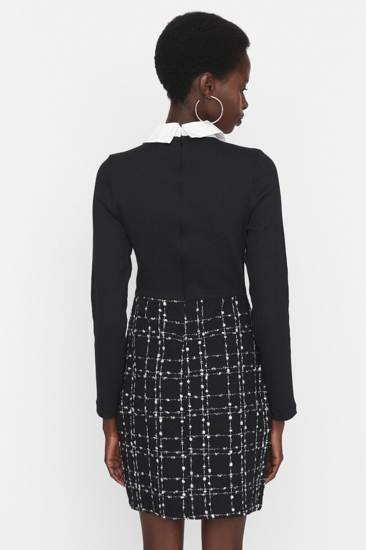 Black A Line Dress, Black, large image number 8