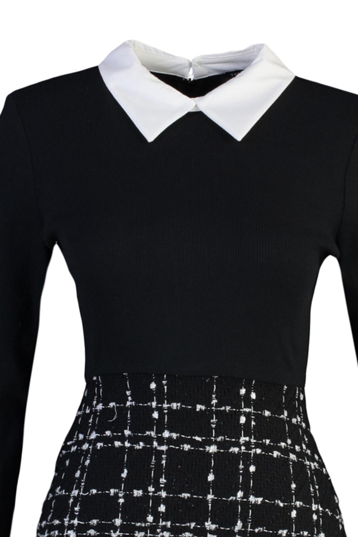 Black A Line Dress, Black, large image number 10