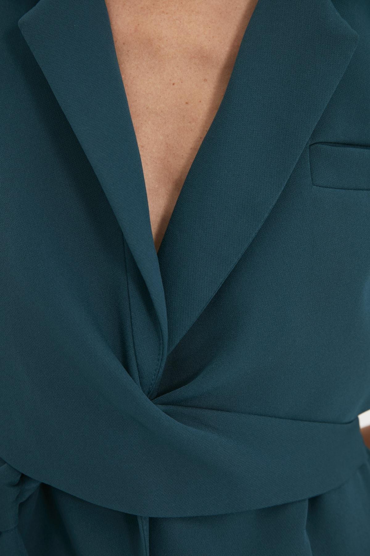 Green Double-Breasted Blazer, , large image number 3