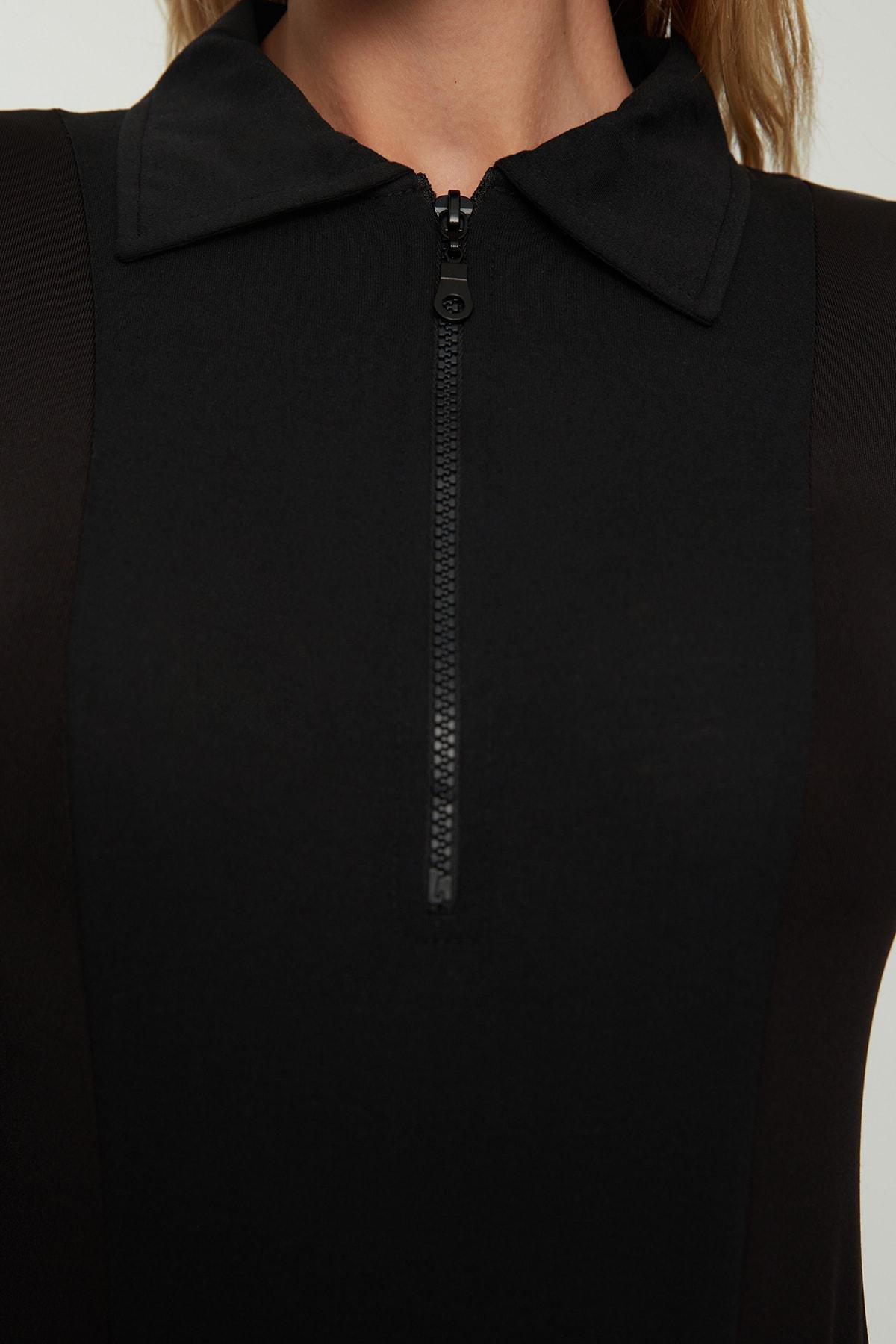 Black Polo Neck Bodysuit, , large image number 1