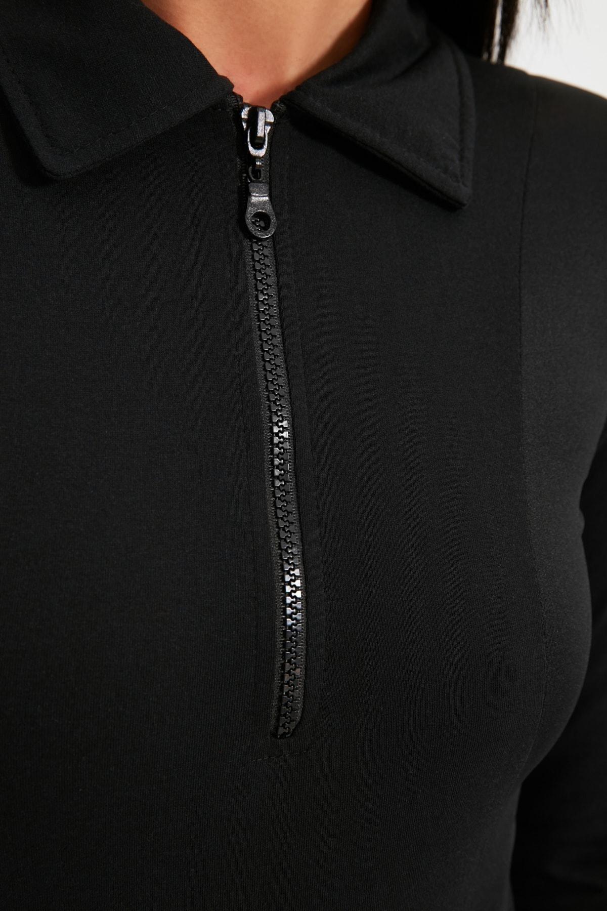 Black Polo Neck Bodysuit, , large image number 8