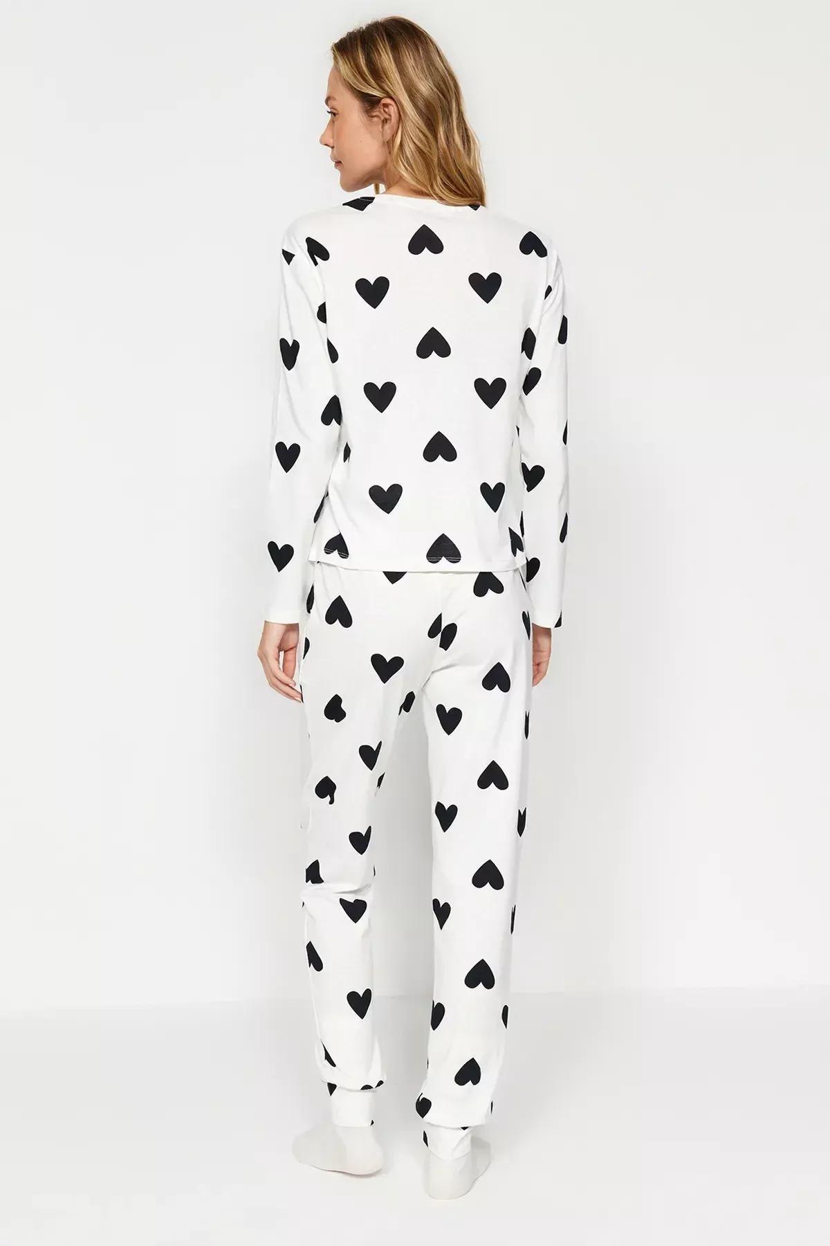 Black Knitted Cotton Pyjamas Set, BLACK, large image number 4