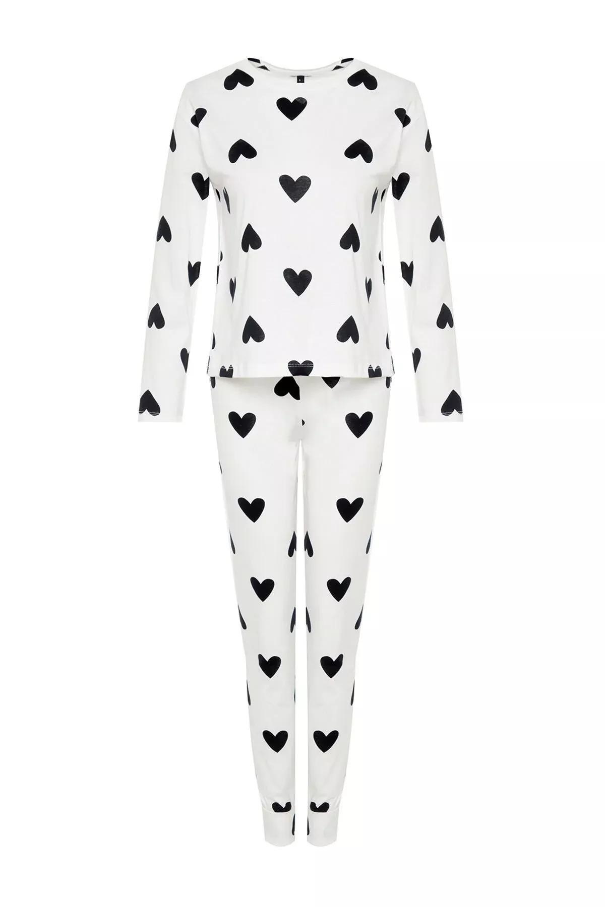Black Knitted Cotton Pyjamas Set, BLACK, large image number 5