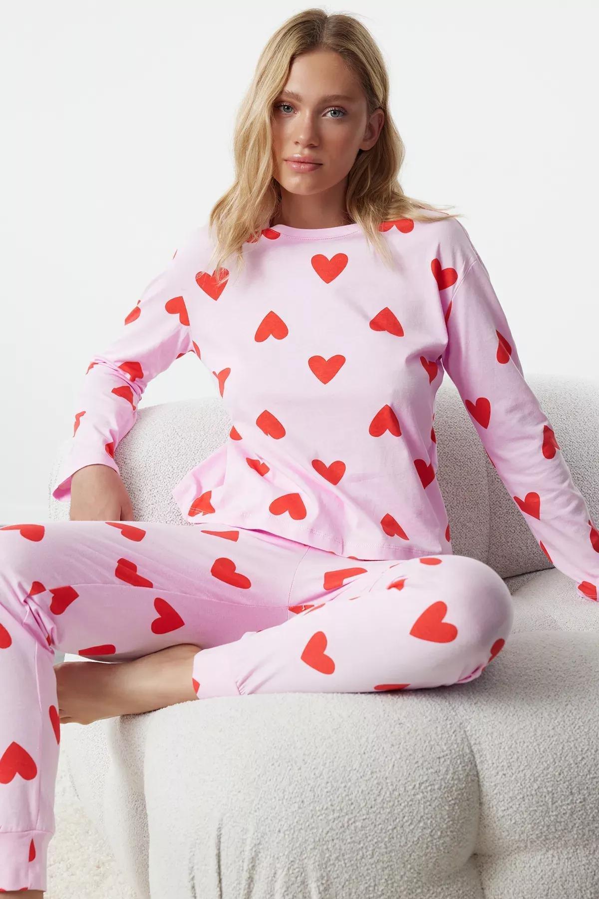 Pink Heart Pajama Set, , large image number 0