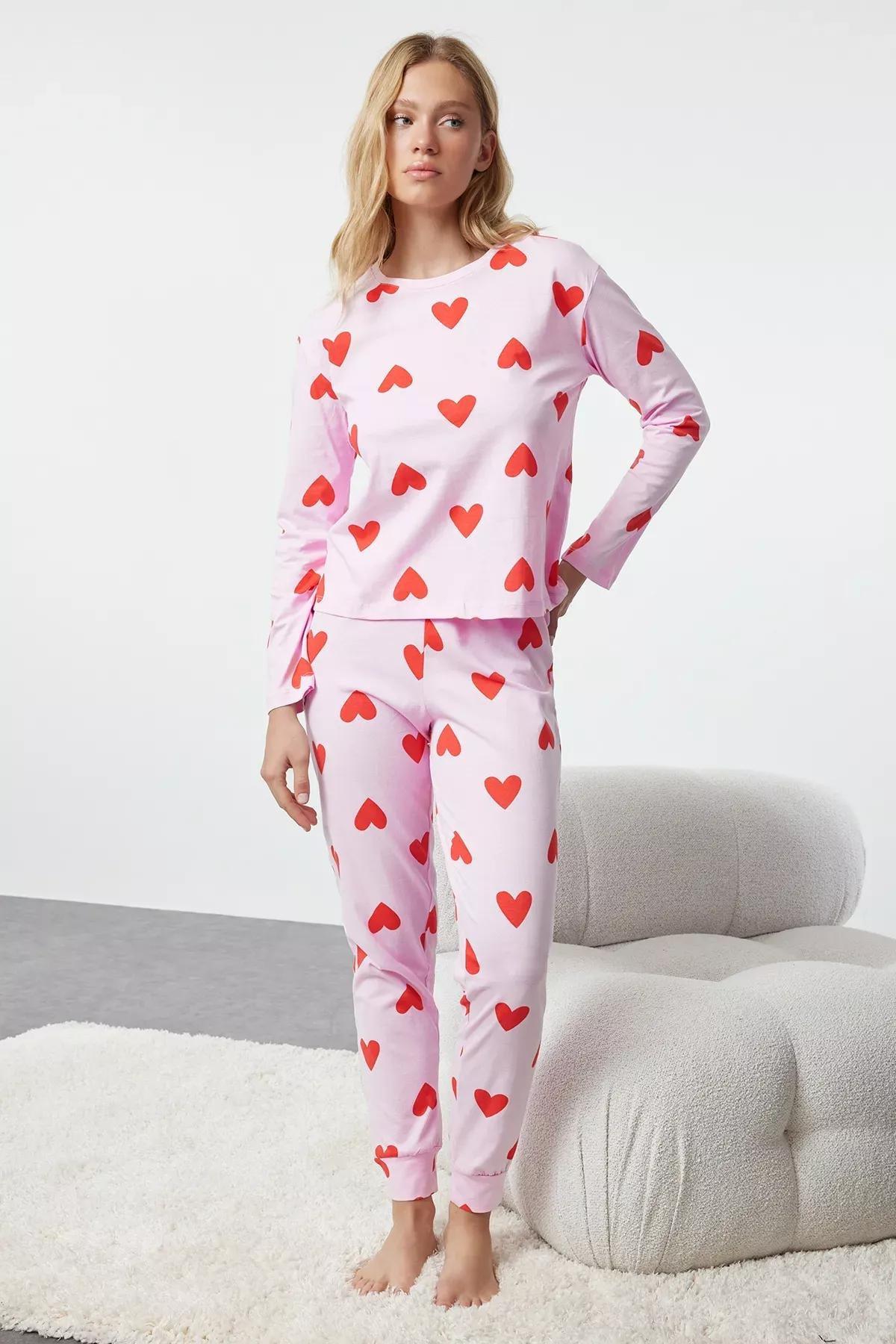 Pink Heart Pajama Set, , large image number 1