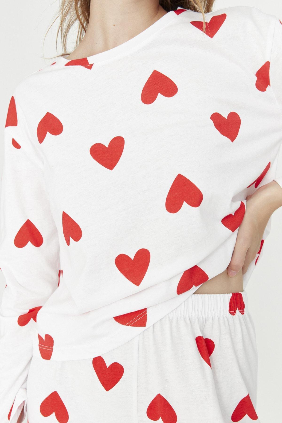 White Heart Pyjama Co-Ord Set, , large image number 2