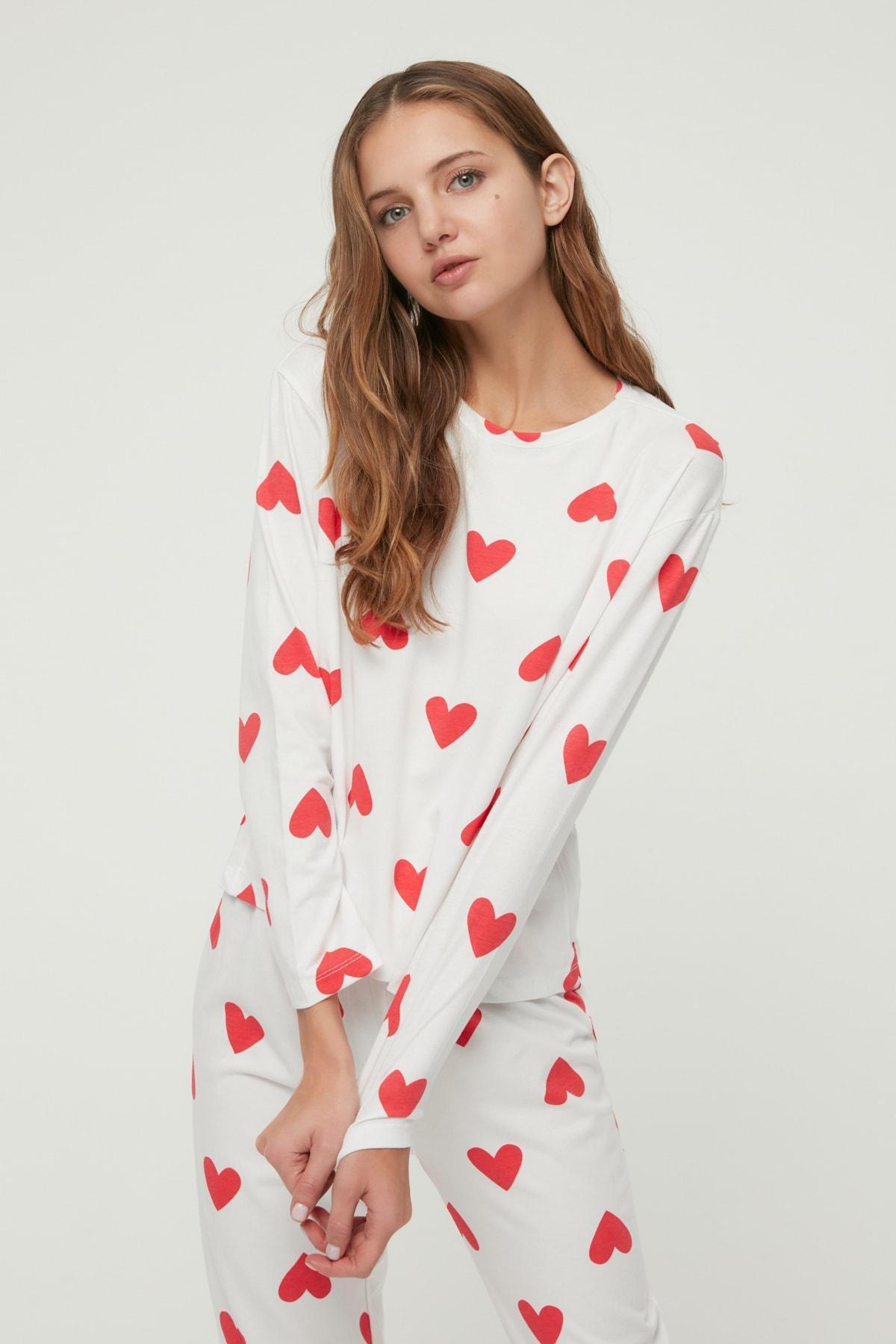 White Heart Pyjama Co-Ord Set, , large image number 5