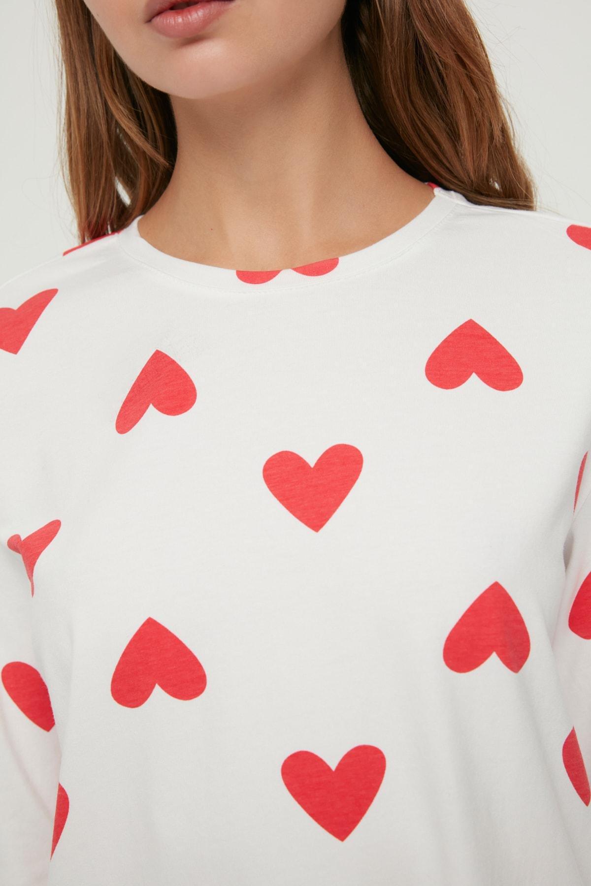 White Heart Pyjama Co-Ord Set, , large image number 6