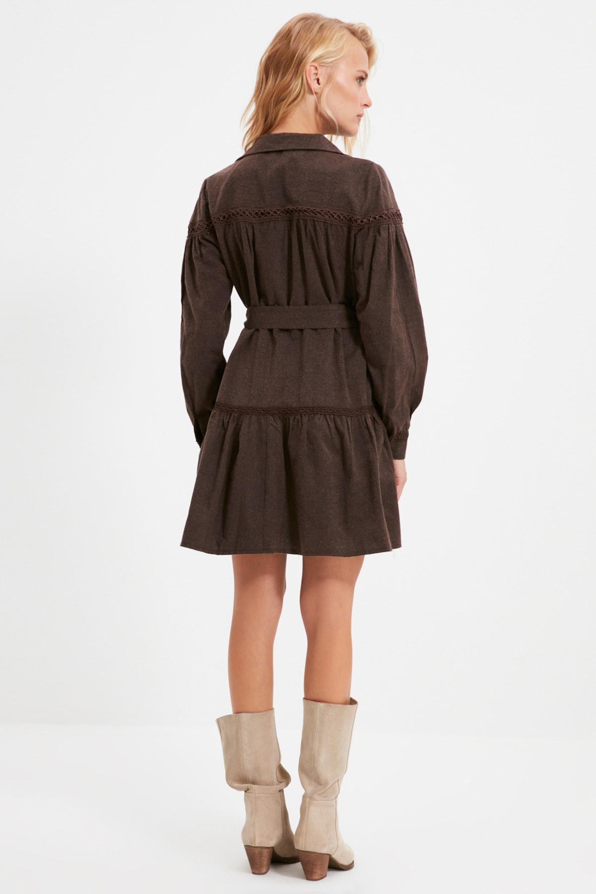 Brown Shirt Dress, , large image number 4