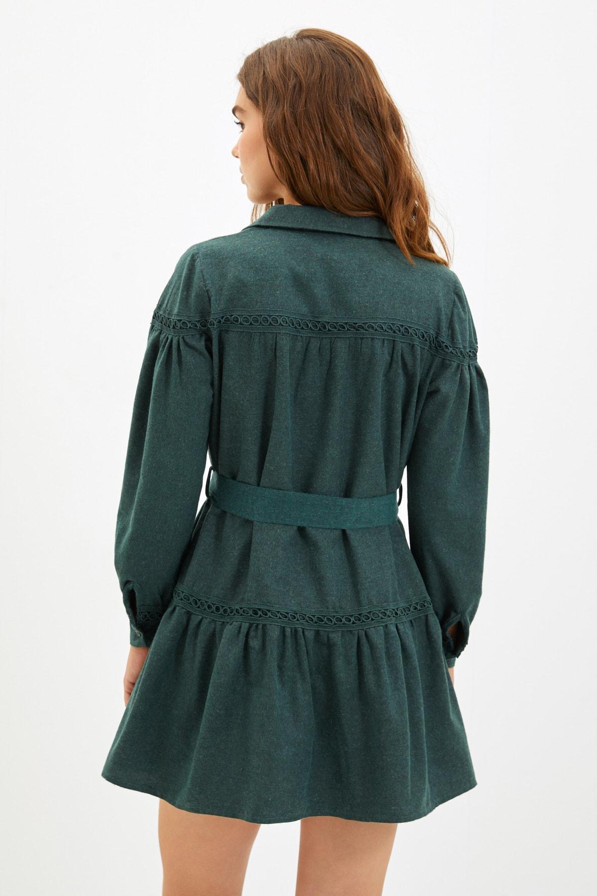 Khaki Shirt Dress, , large image number 4