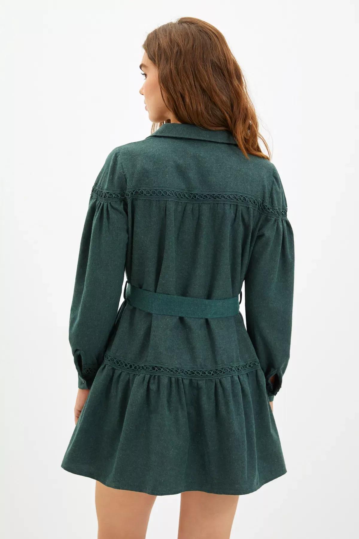 Khaki Shirt Dress, , large image number 4
