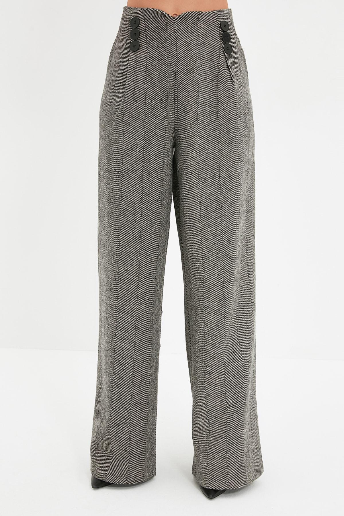 Gray Wide Leg Pants, , large image number 4