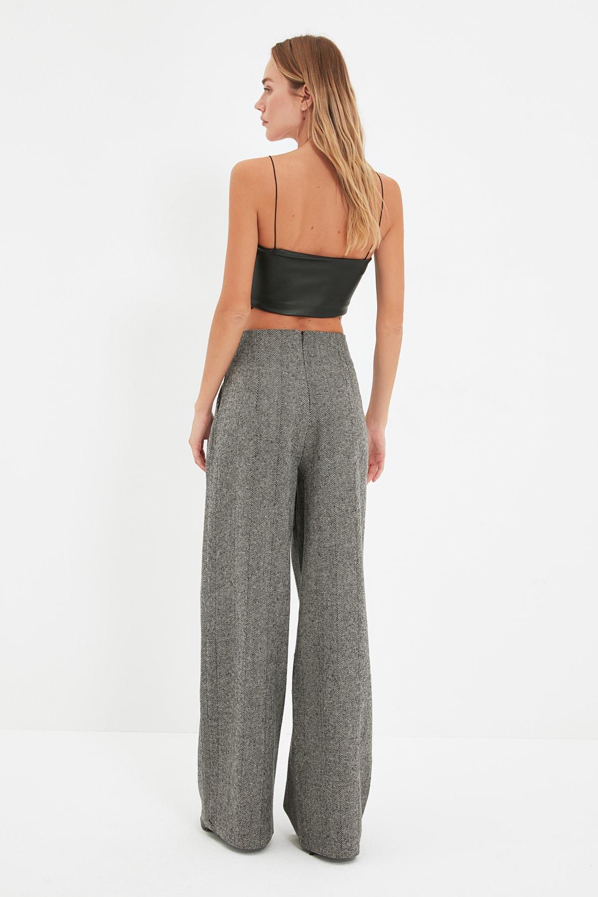 Gray Wide Leg Pants, , large image number 5