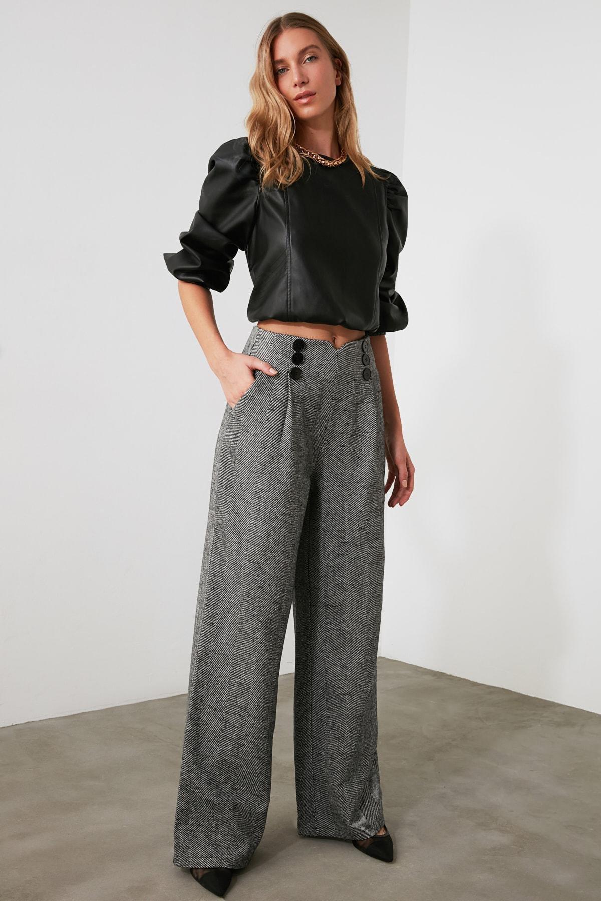 Gray Wide Leg Pants, , large image number 7