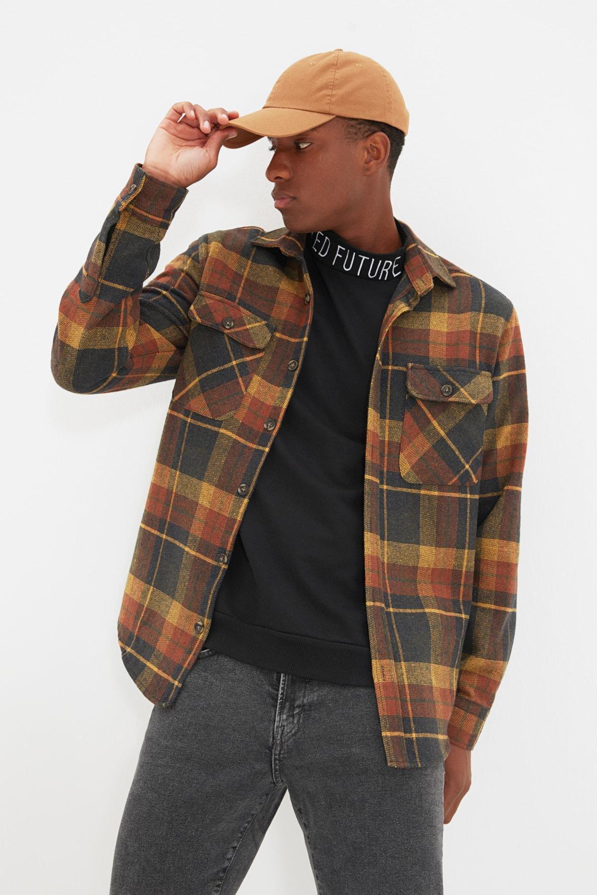 Orange Plaid Shirt, , large image number 0
