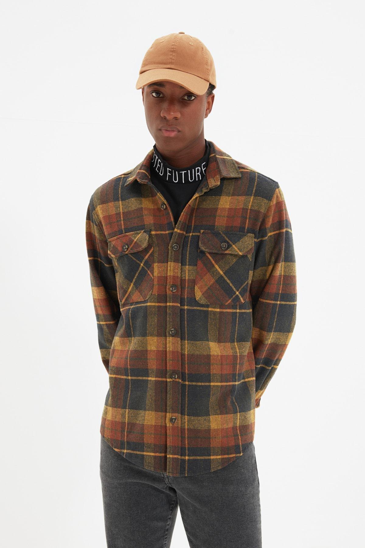 Orange Plaid Shirt, , large image number 1