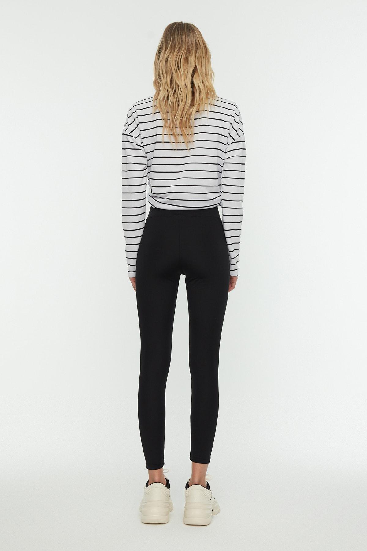 Black High Waist Leggings, , large image number 4