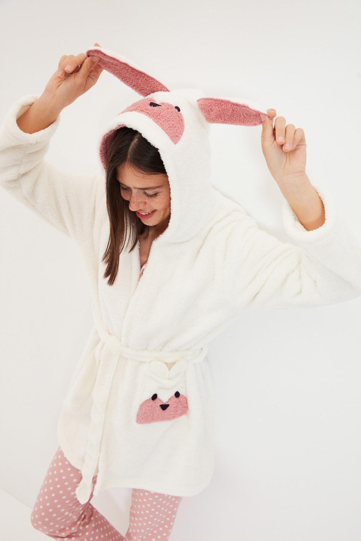 White Crop Dressing Gown, , large image number 0