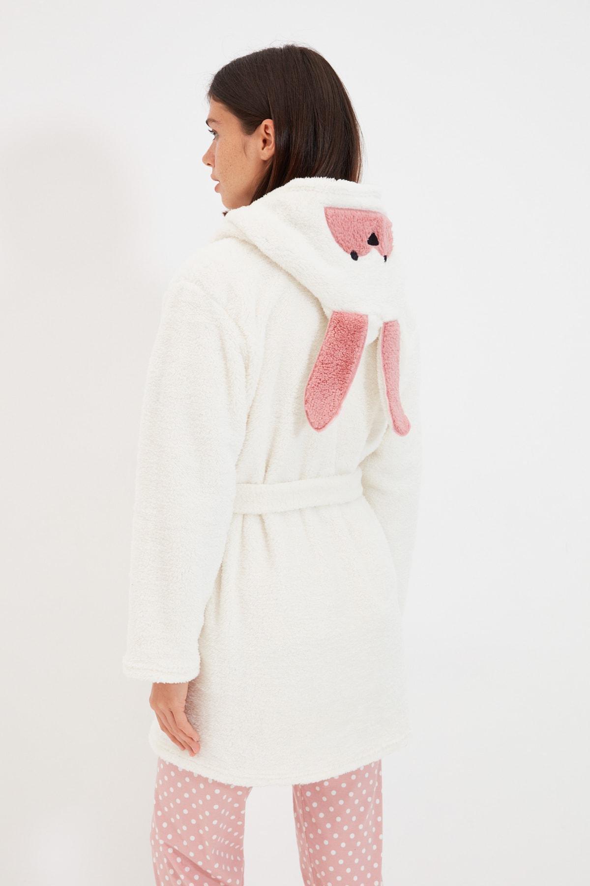 White Crop Dressing Gown, , large image number 1