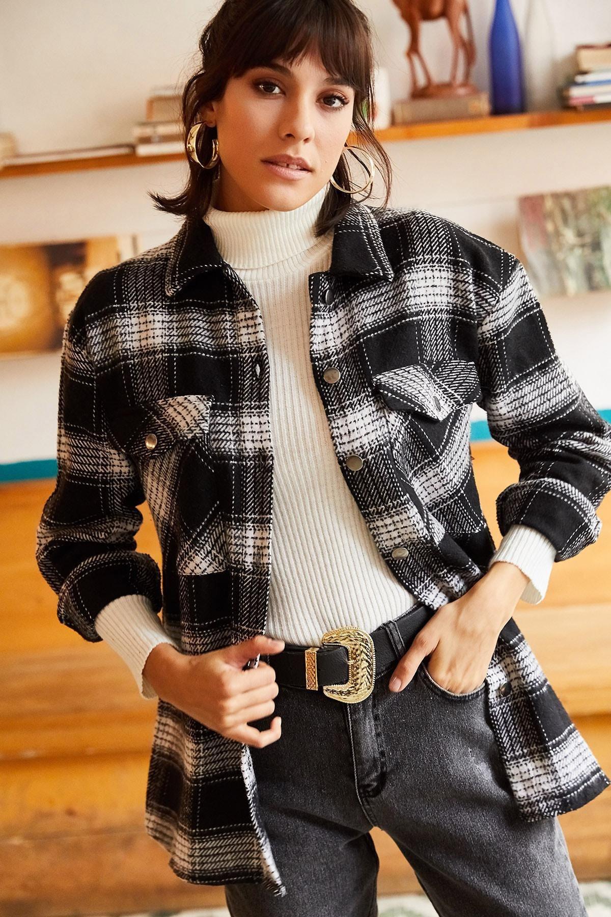 Black Checked Flannel Shirt, , large image number 2