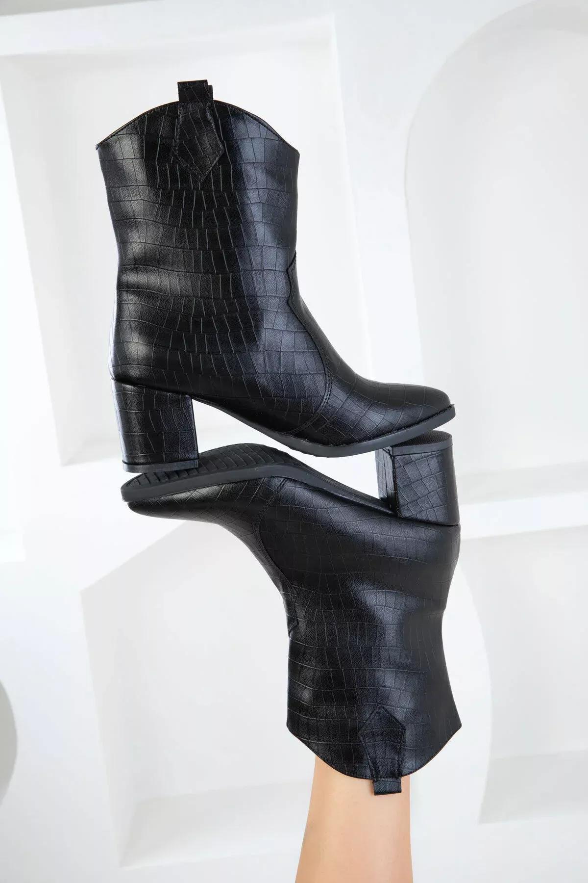 Black Crocodile Boots, C101_2504, medium