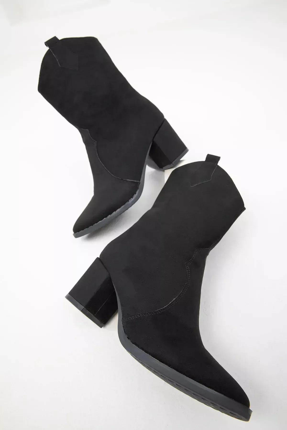 Black Suede Ankle Boots, C101_2531, large image number 3