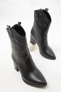 Black Crocodile Boots, BLACK, medium