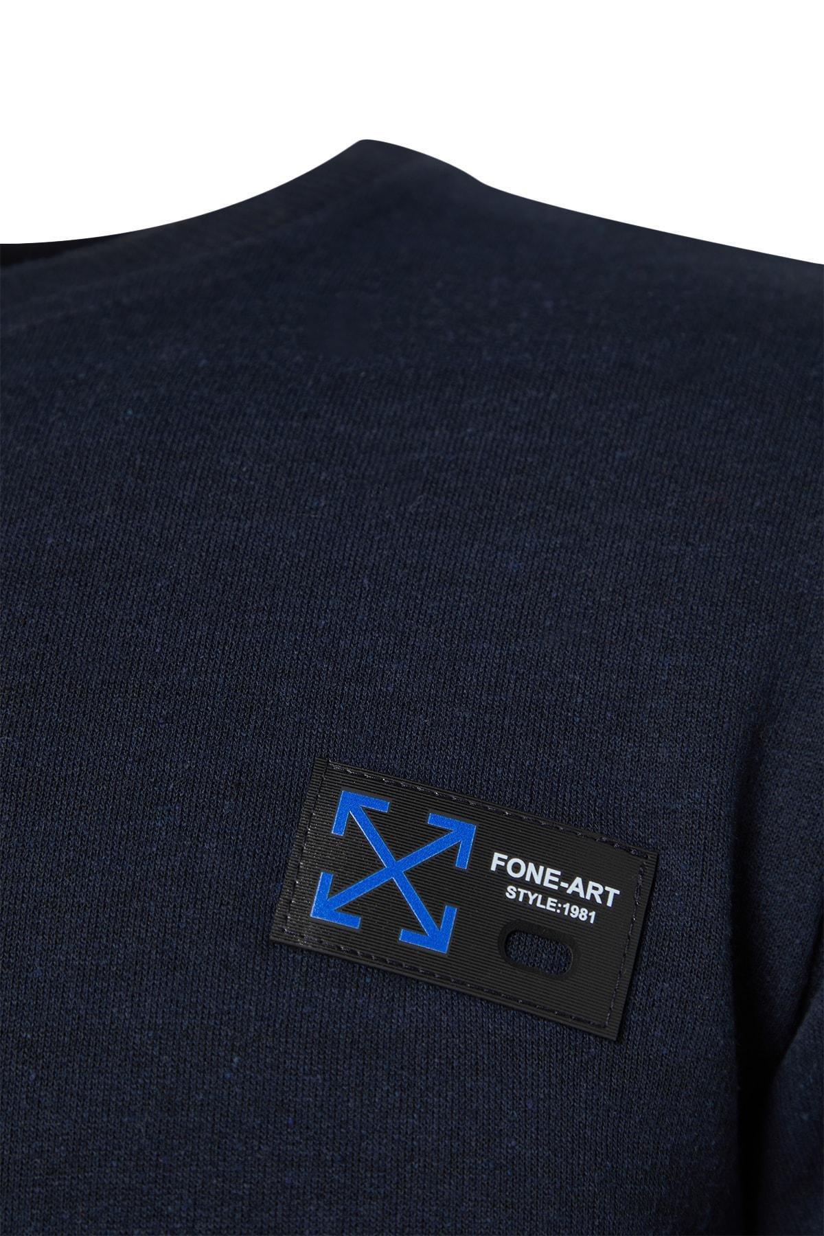 Navy Crew Neck Sweatsuit Co-Ord Set, Dark blue, large image number 6