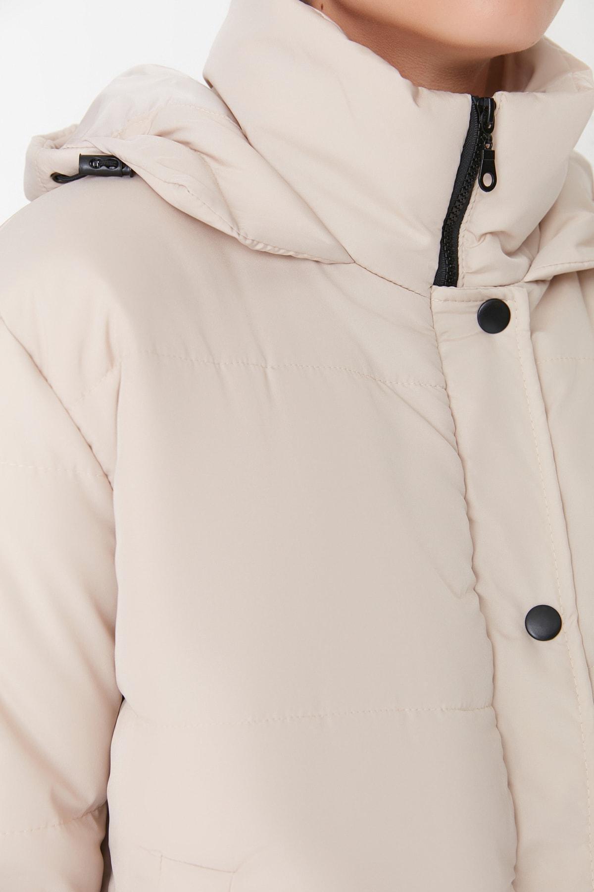 Trendyol - Beige Puffer Oversize Jacket
