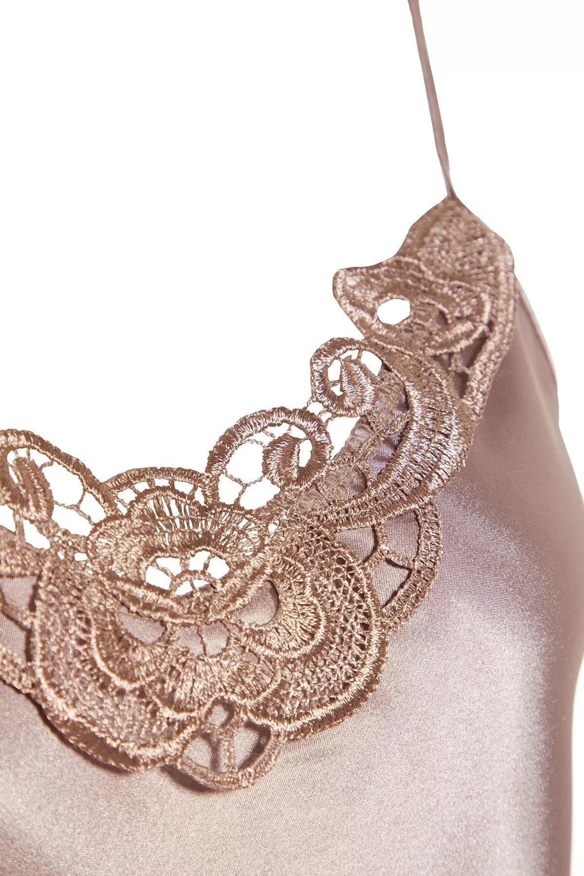 Pink Satin Pajama Set, Brown, large image number 9