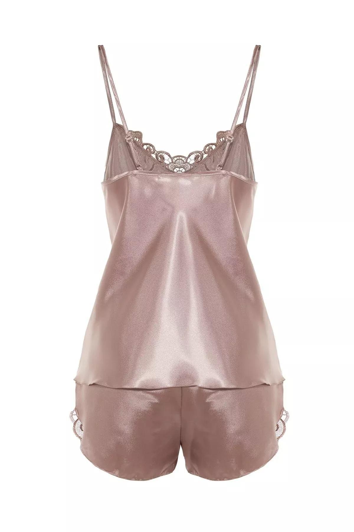 Pink Satin Pajama Set, Brown, large image number 11