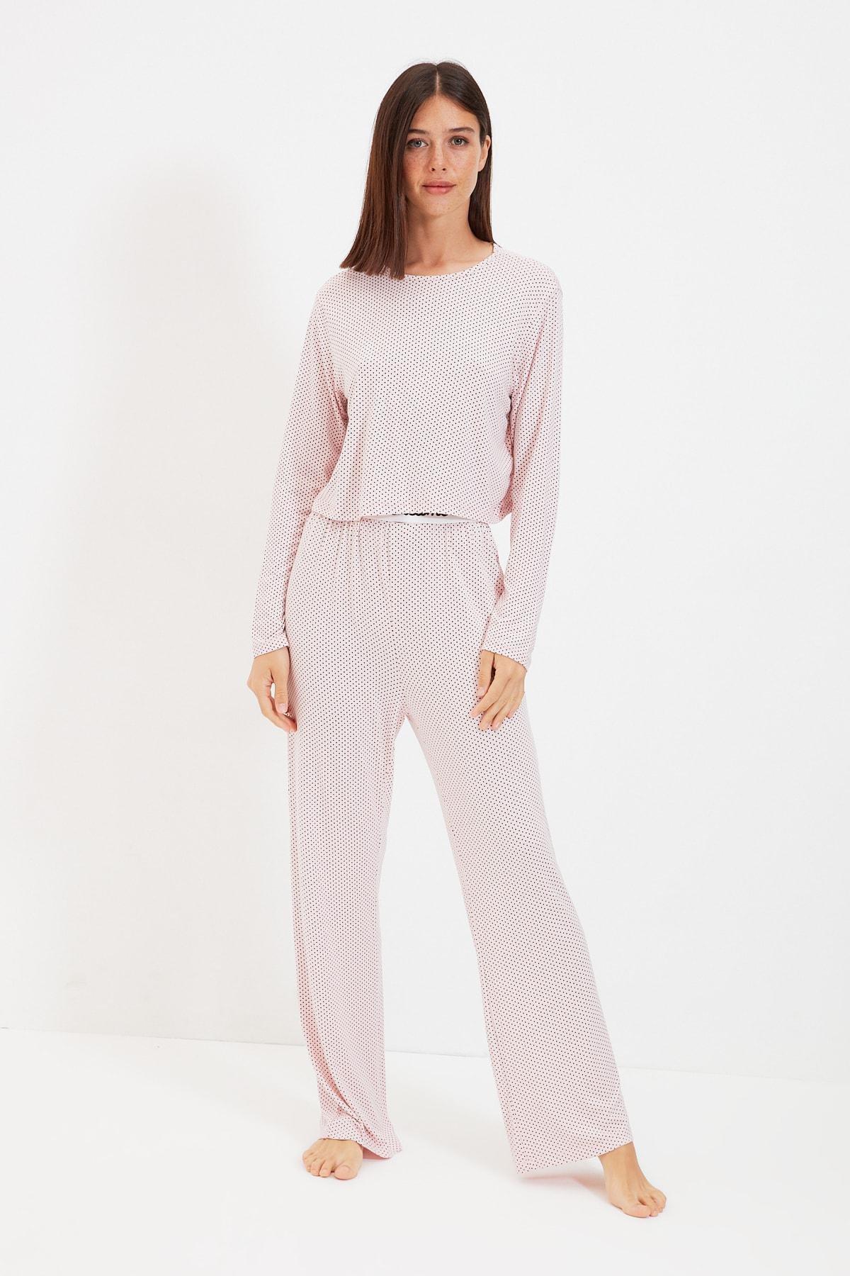 Pink Polka Dot Pajama Set, , large image number 4