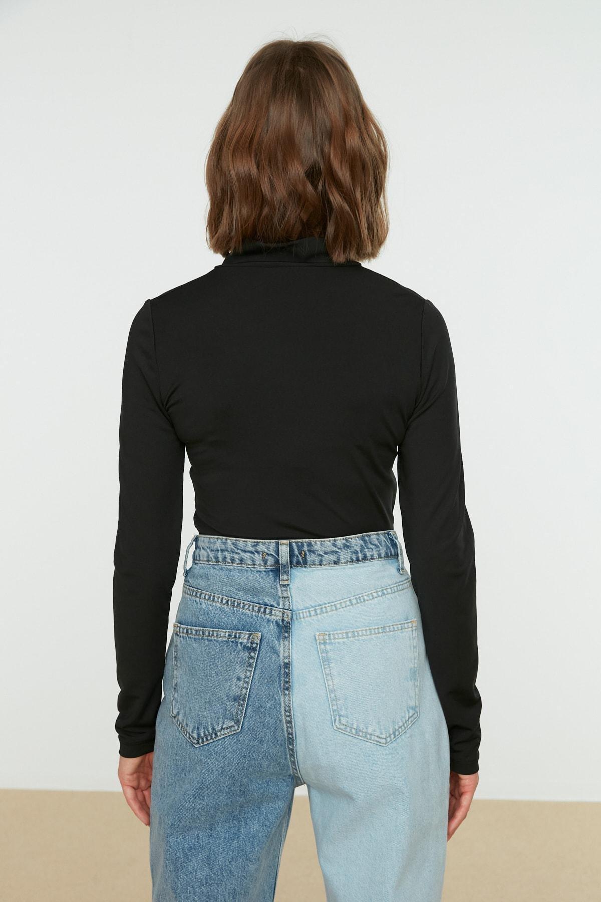 Black Women Turtleneck Bodysuit, , large image number 4