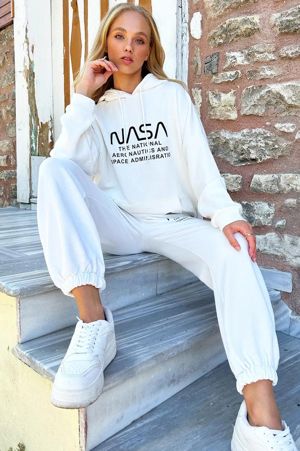 White Cotton Sweatsuit, White, medium