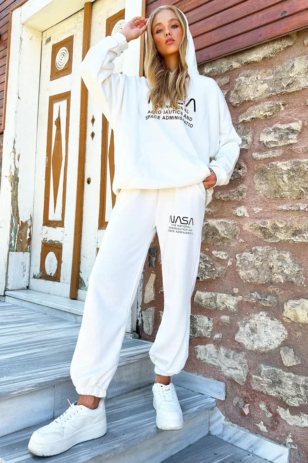 White Cotton Sweatsuit, , large image number 5