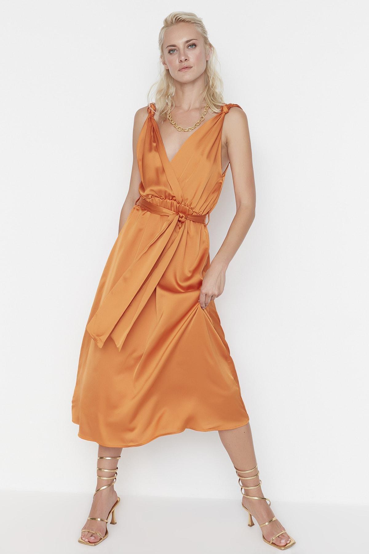 Orange A-Line Dress, , large image number 3