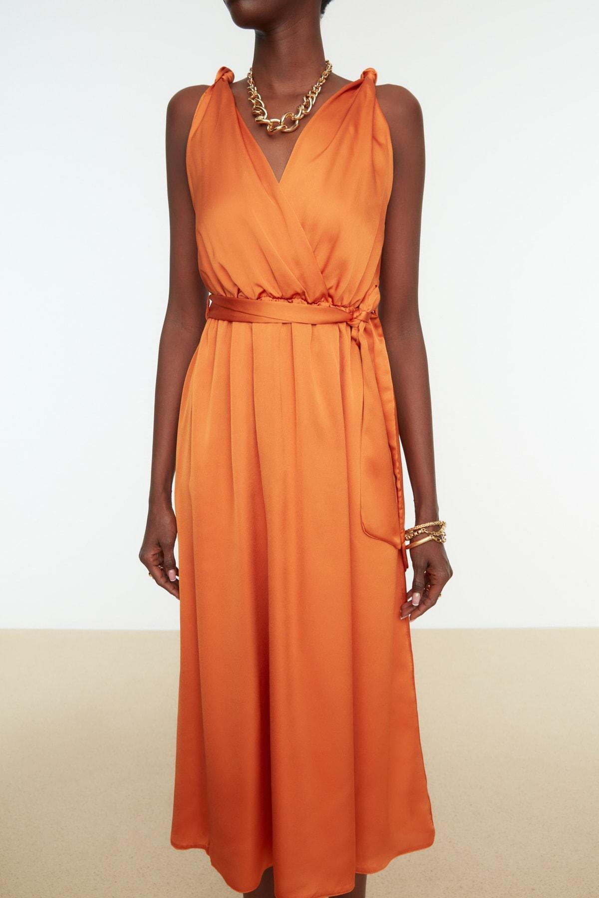 Orange A-Line Dress, , large image number 4