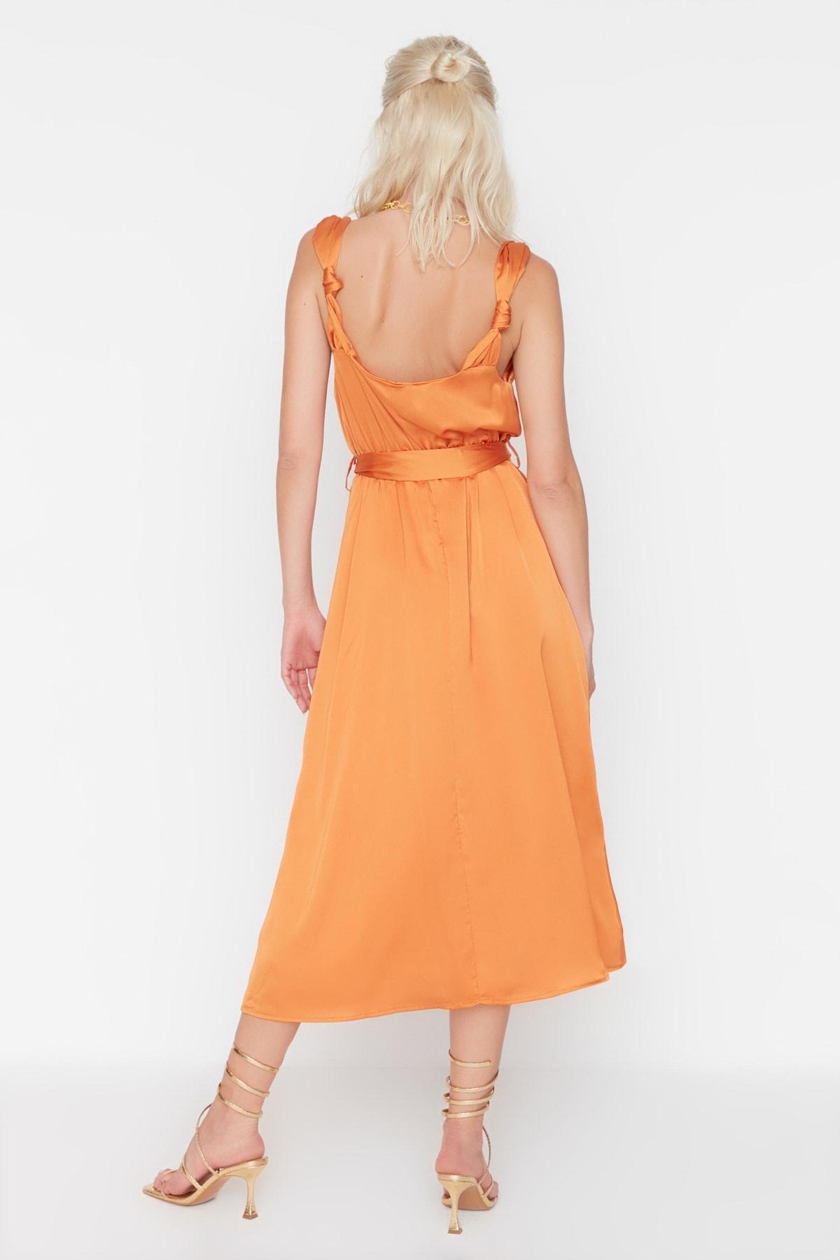 Orange A-Line Dress, , large image number 9