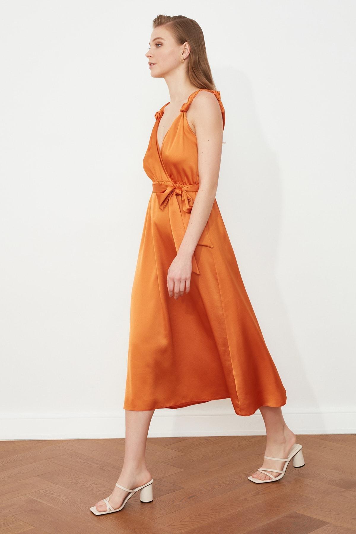 Trendyol - Orange A-Line Dress