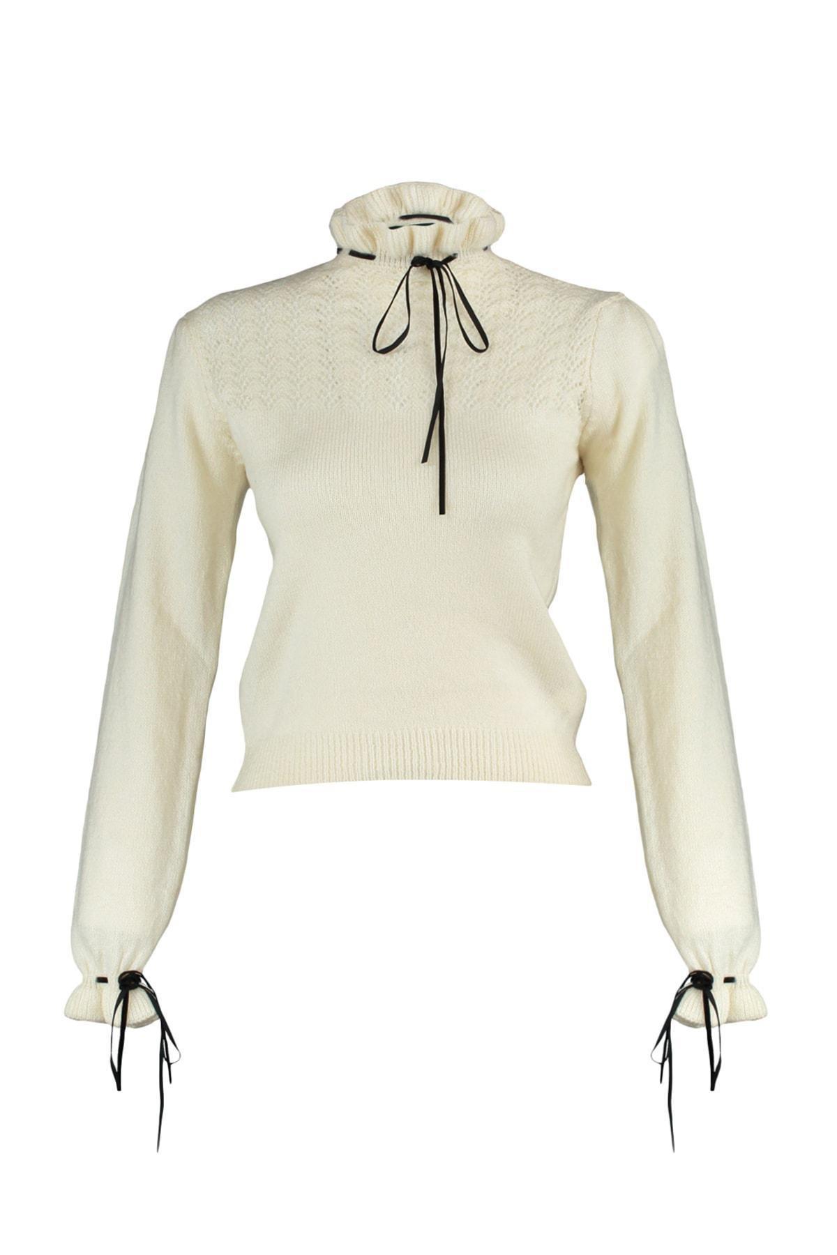 Beige Plaid Sweater, Ecru, large image number 5