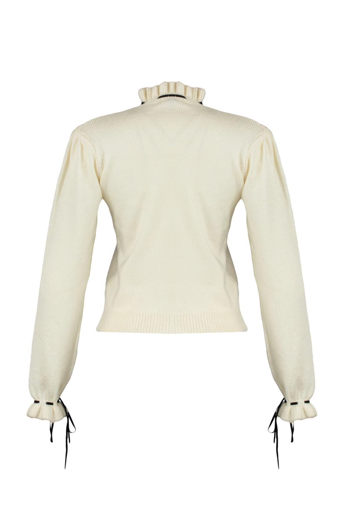 Beige Plaid Sweater, Ecru, large image number 6